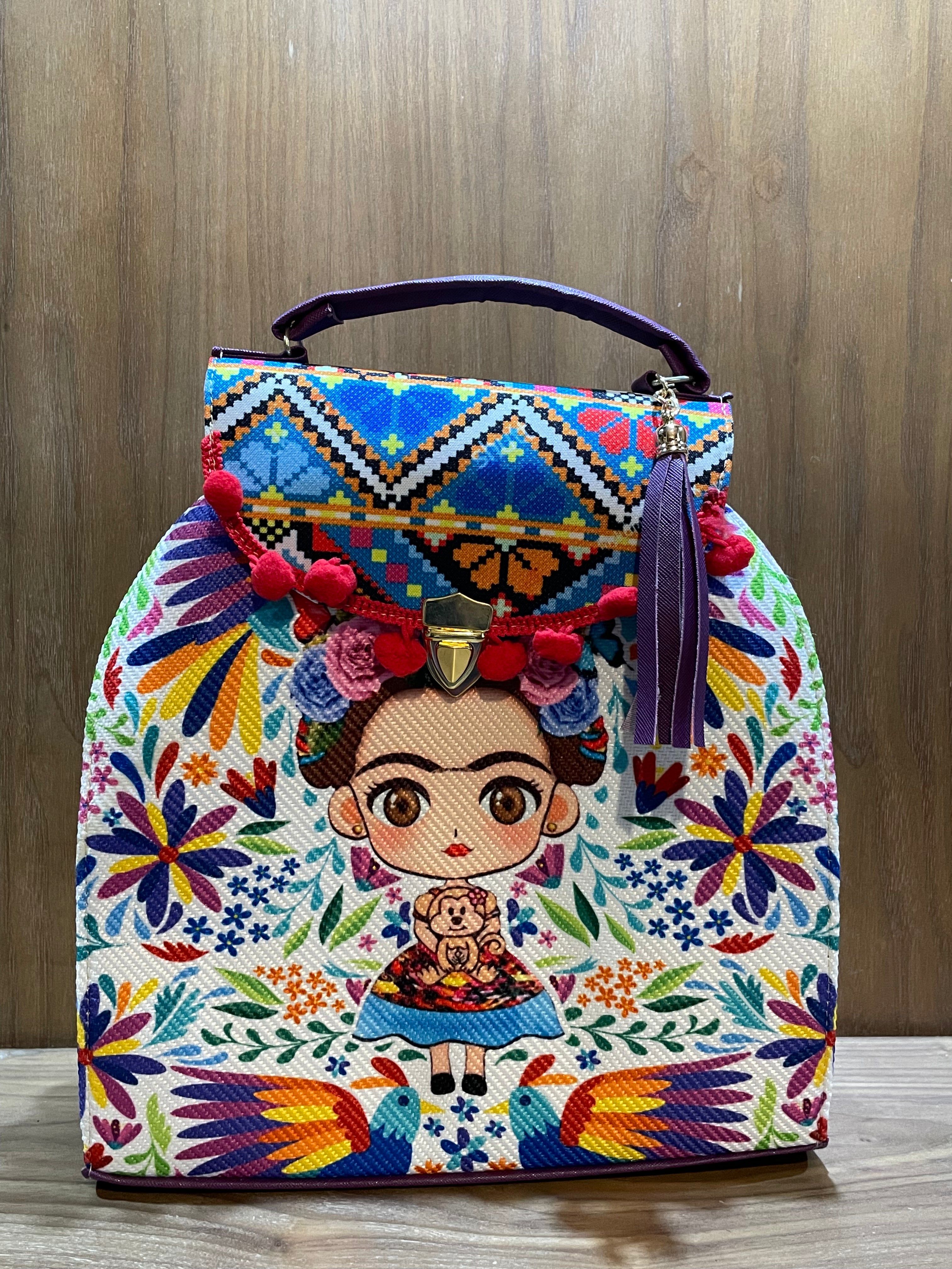 Bolsa artesanal de yute - Frida Kahlo